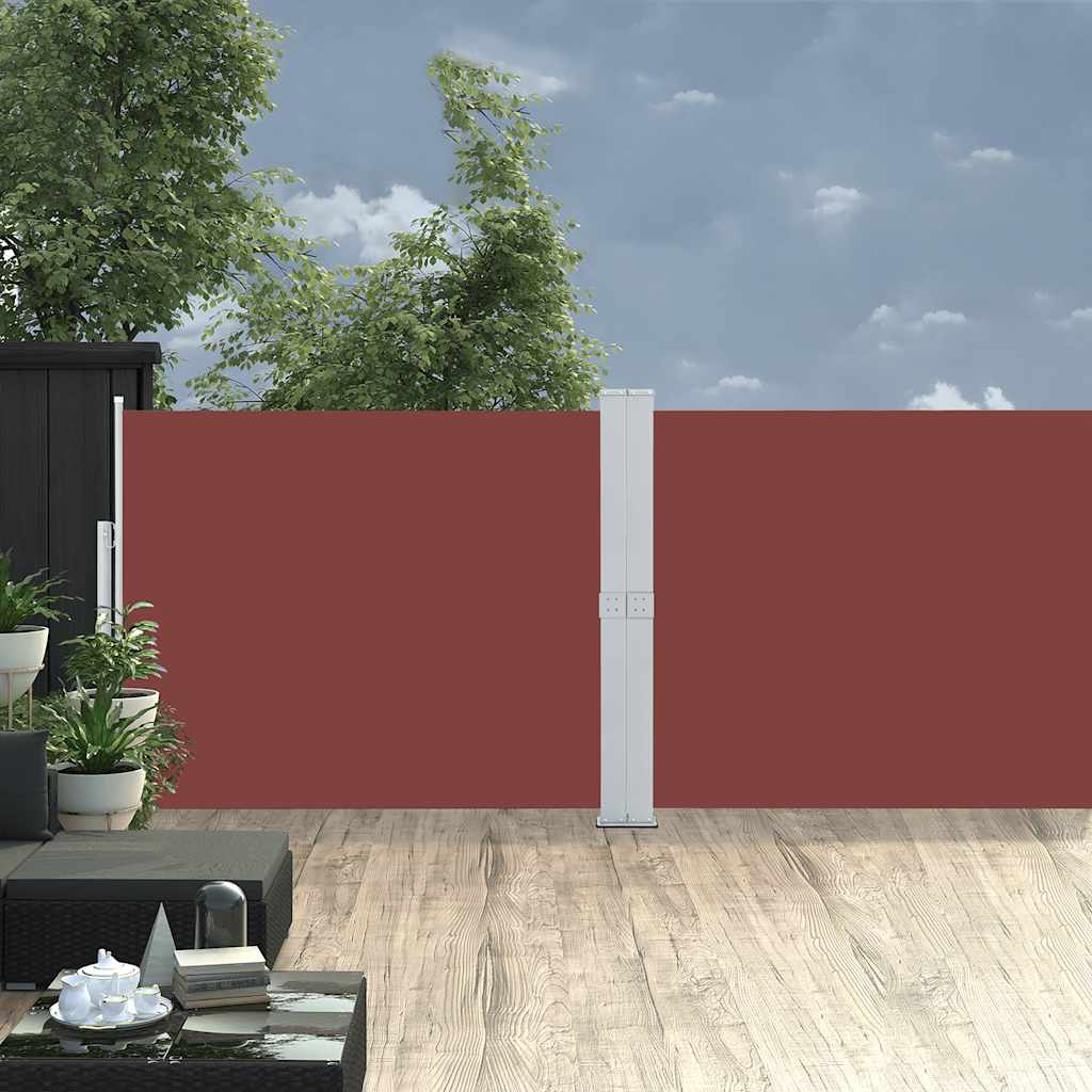Uttrekkbar sidemarkise 140x1200 cm brun