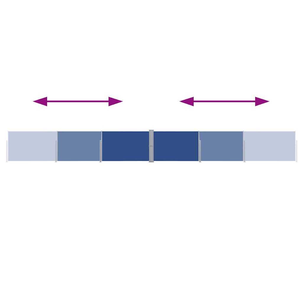 Uttrekkbar sidemarkise 140x1200 cm blå