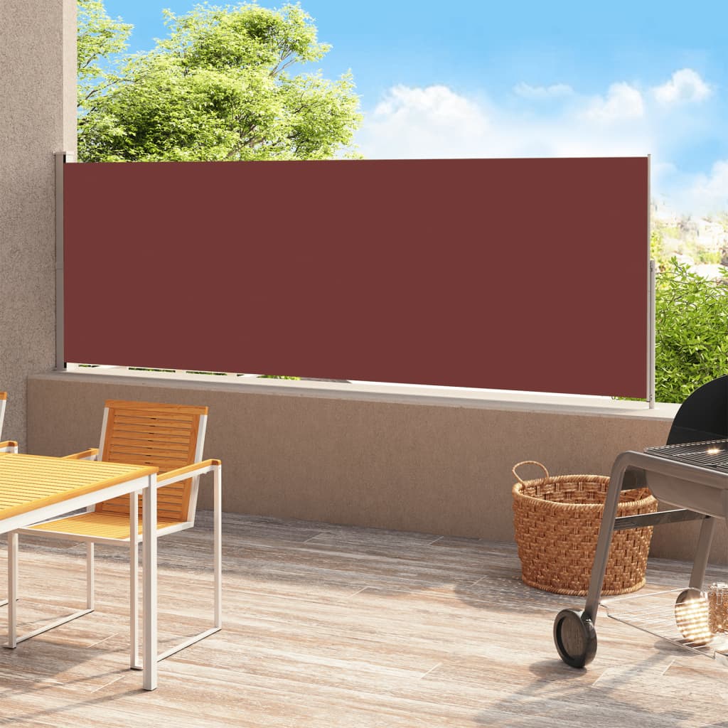 Uttrekkbar sidemarkise 200x500 cm brun