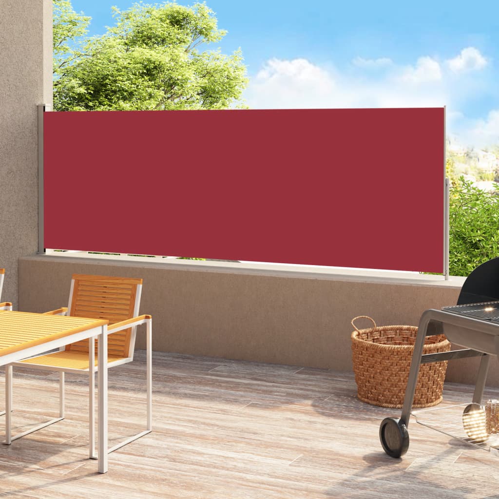 Uttrekkbar sidemarkise 200x500 cm rød