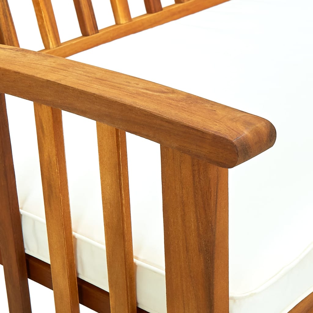 Hagebenk med pute 119 cm heltre akasie