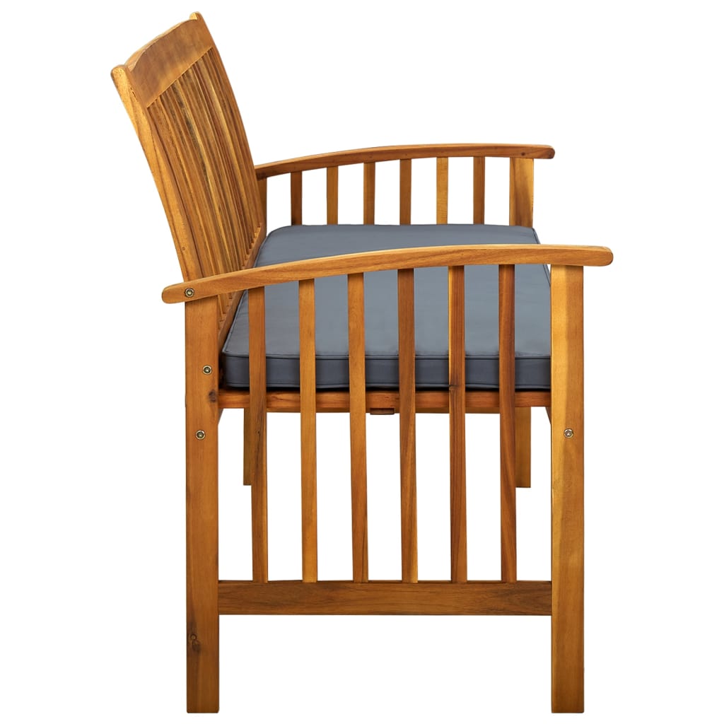 Hagebenk med pute 147 cm heltre akasie