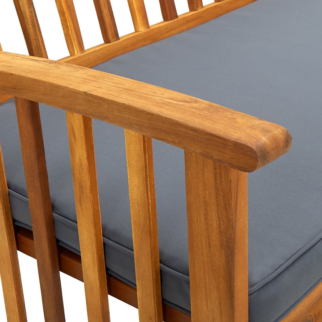 Hagebenk med pute 147 cm heltre akasie