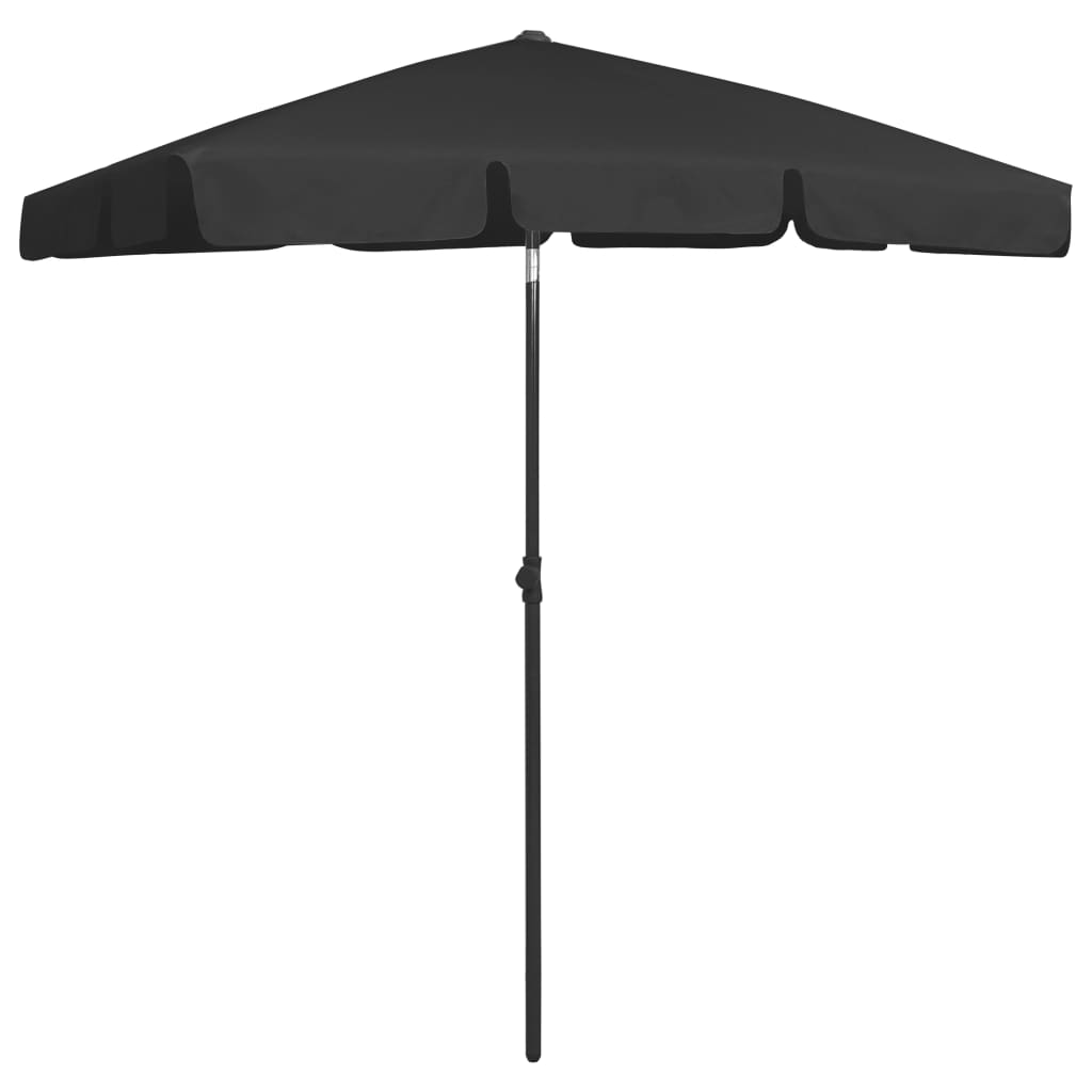 Strandparasoll svart 180x120 cm