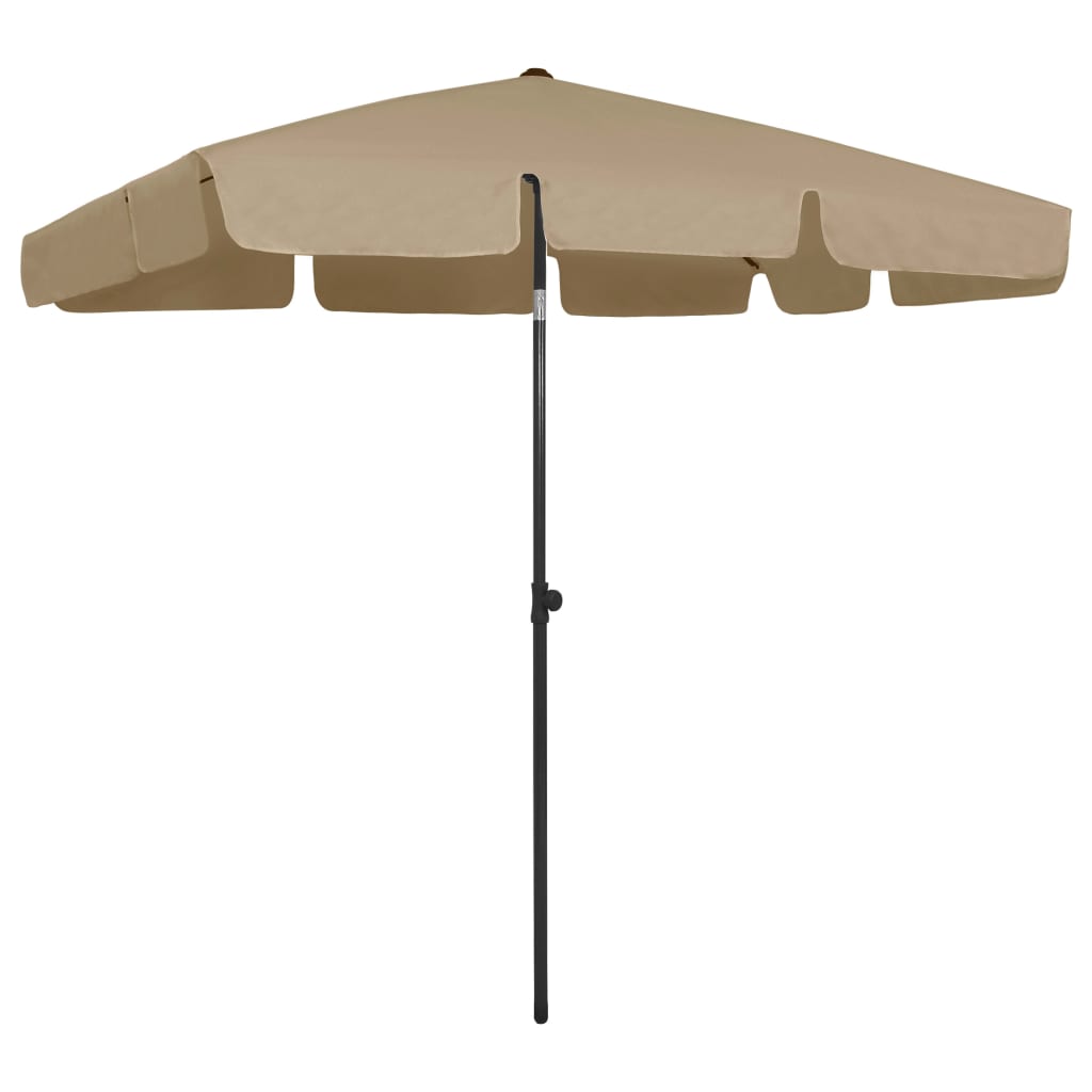 Strandparasoll gråbrun 200x125 cm