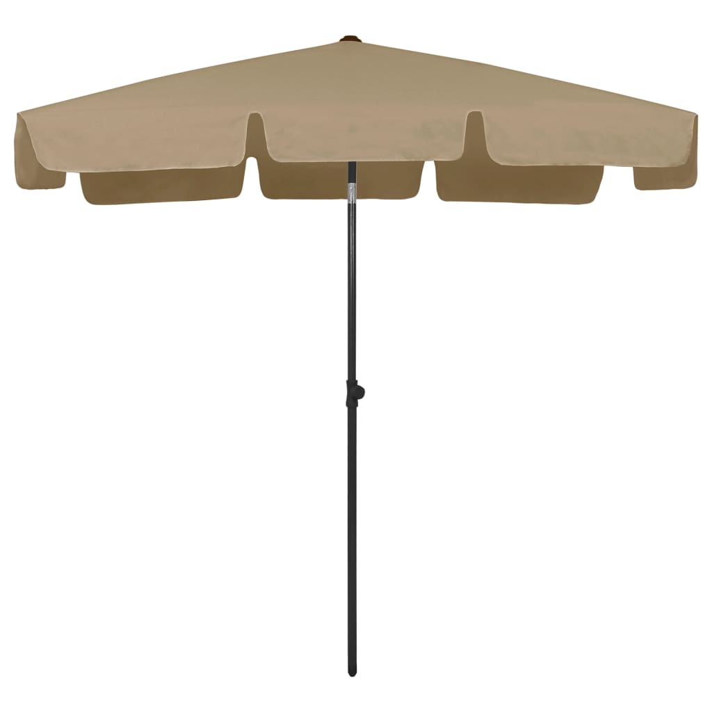 Strandparasoll gråbrun 200x125 cm