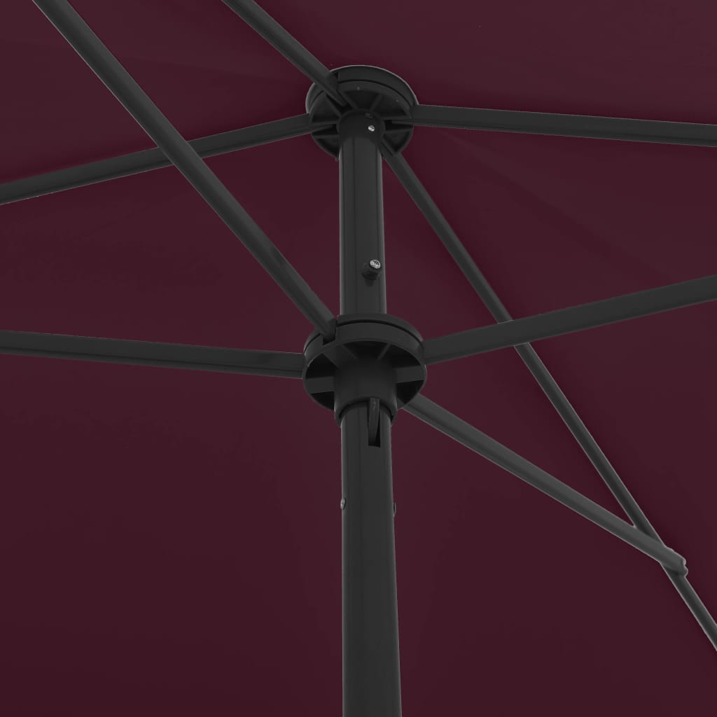 Strandparasoll vinrød 200x125 cm