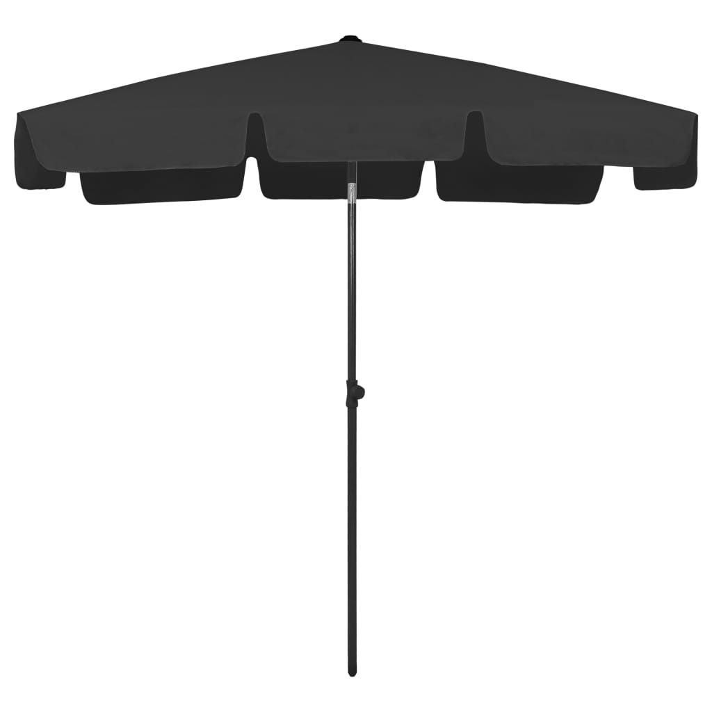 Strandparasoll svart 200x125 cm