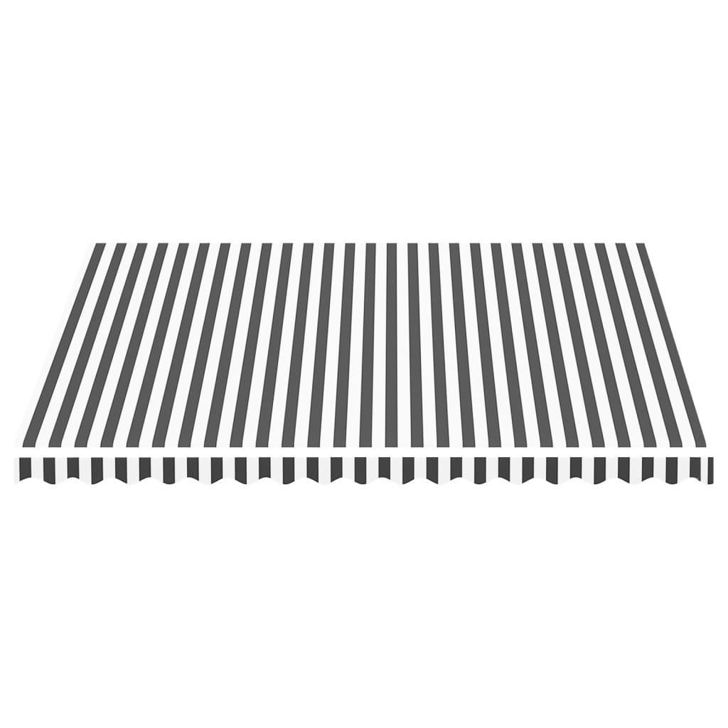 Erstatningsduk for markise antrasitt og hvit 4x3,5 m