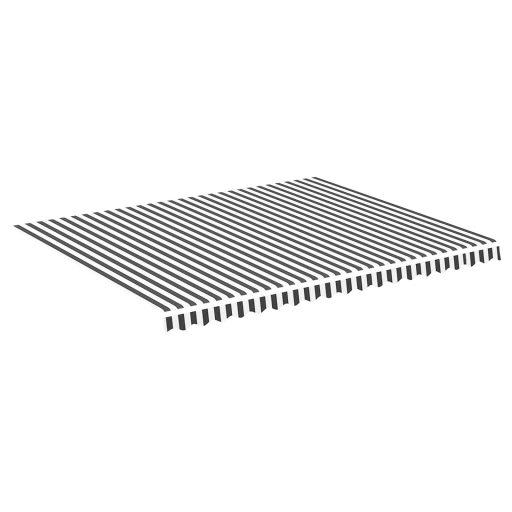 Erstatningsduk for markise antrasitt og hvit 4,5x3,5 m