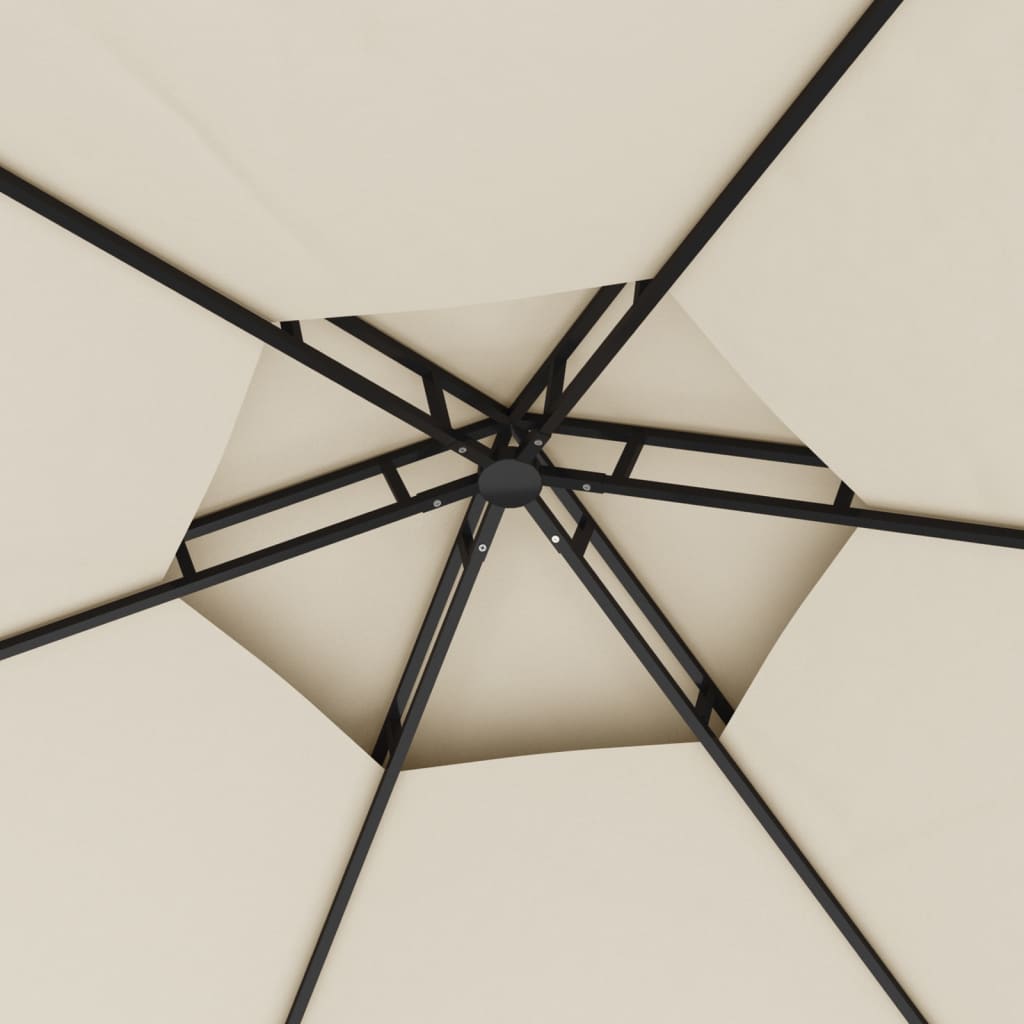 Paviljong med sidevegger 3,1x2,7 m kremhvit