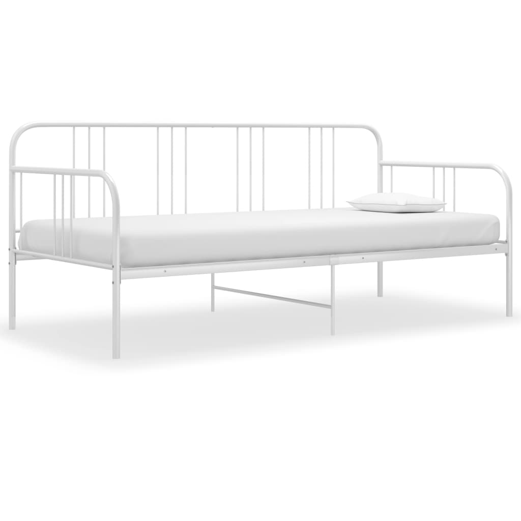 Ramme til sovesofa hvit metall 90x200 cm