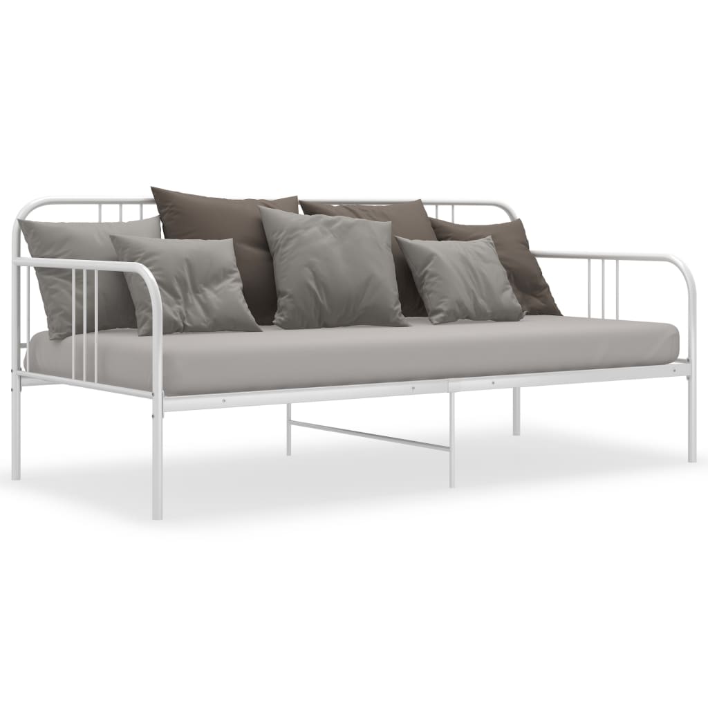 Ramme til sovesofa hvit metall 90x200 cm