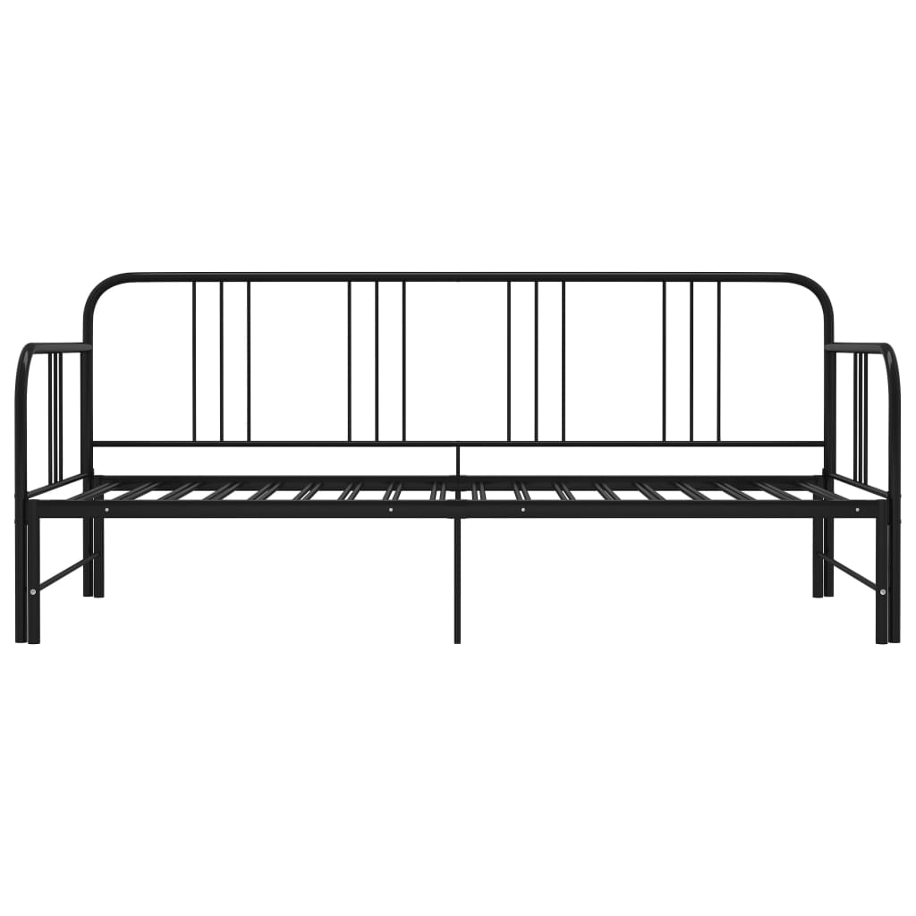 Uttrekkbar ramme til sovesofa svart metall 90x200 cm