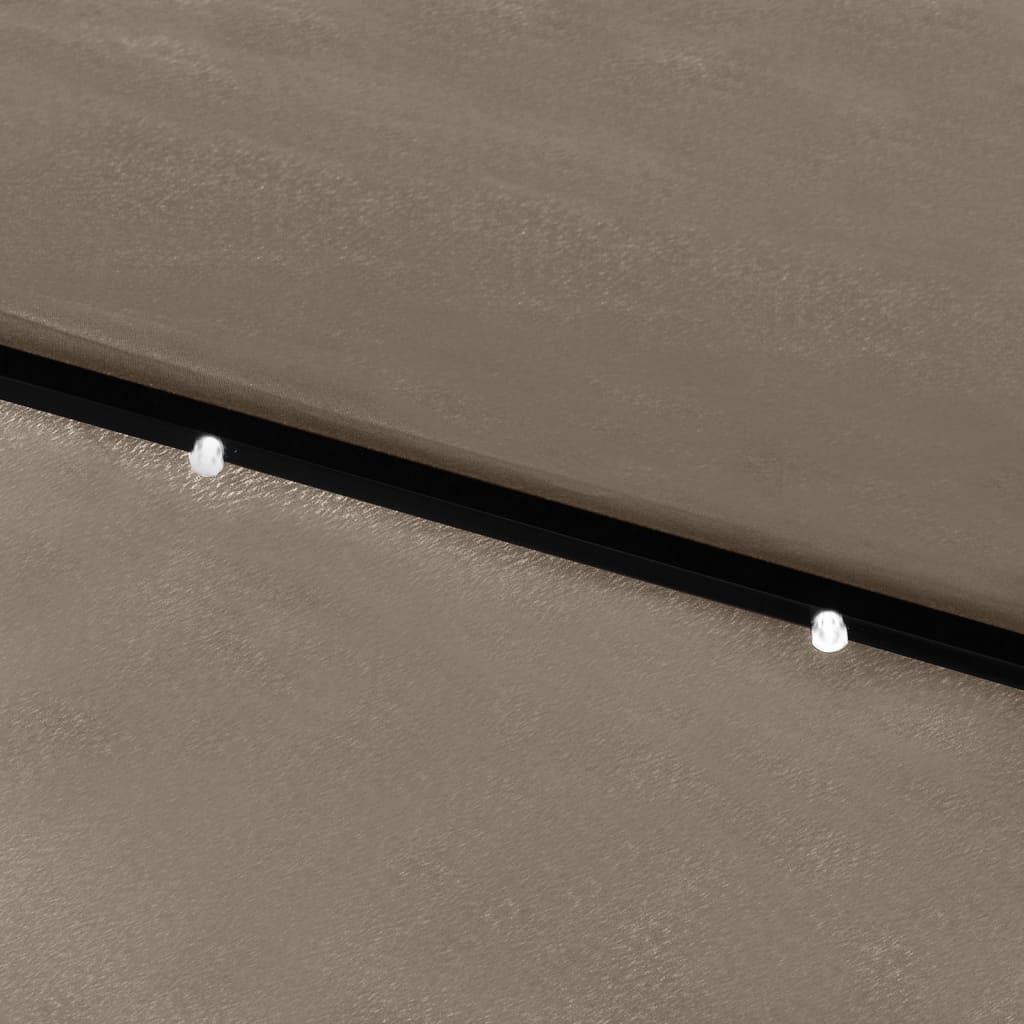 Parasoll med lysdioder og stålstang gråbrun 2x3 m