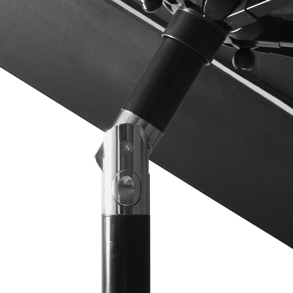 Parasoll med aluminiumsstang 3 nivåer 3 m antrasitt