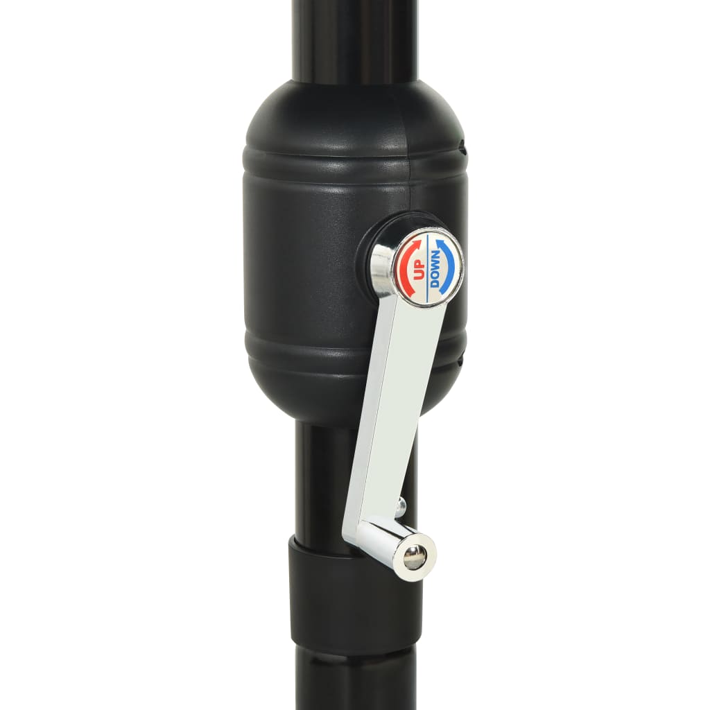 Hageparasoll med aluminiumsstang 3 nivåer svart 3,5 m