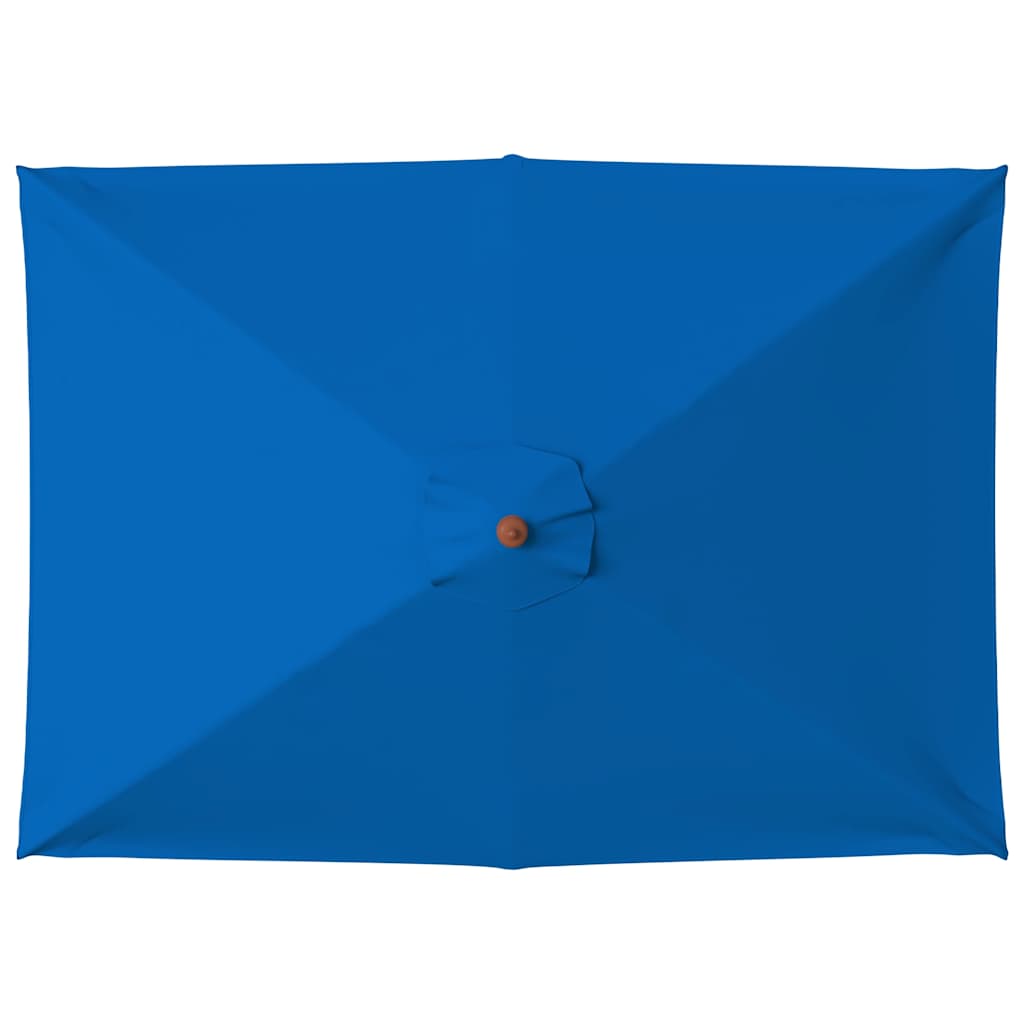 Hageparasoll med trestang blå 150x200 cm