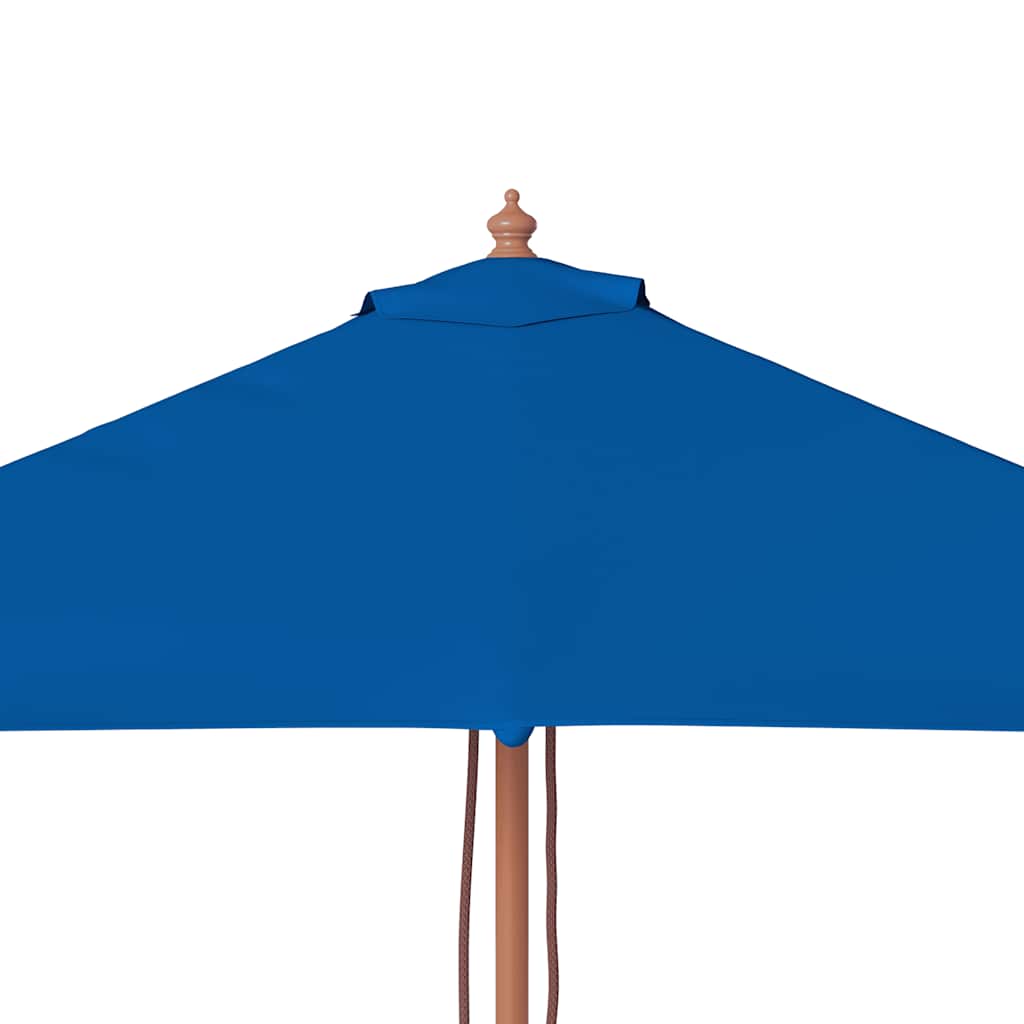 Hageparasoll med trestang blå 150x200 cm