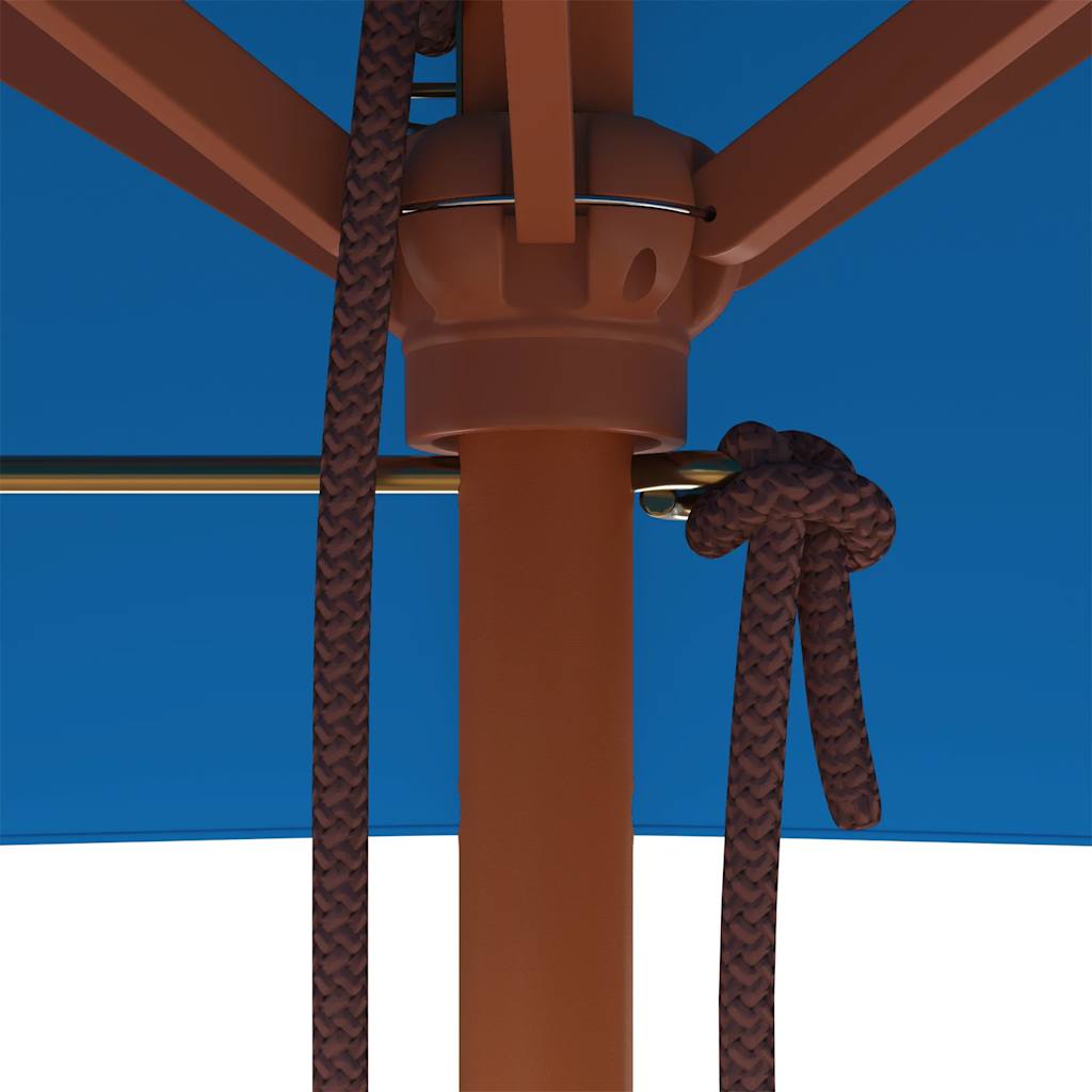 Hageparasoll med trestang blå 150x200 cm