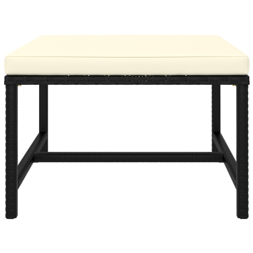 Hagesofagruppe med puter 3 deler polyrotting svart