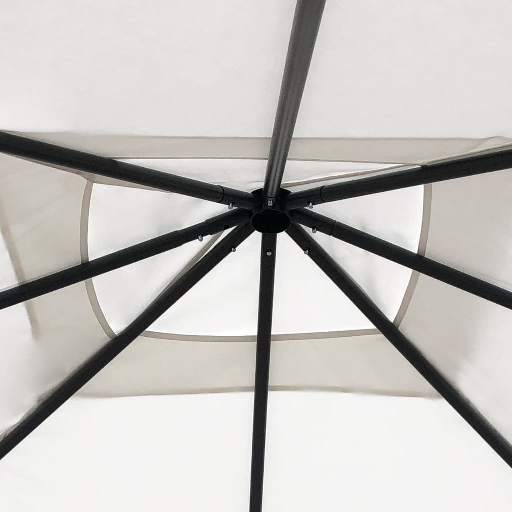 Paviljong med stolpetrekk 3x3x2,6 m krem 160 g/m²