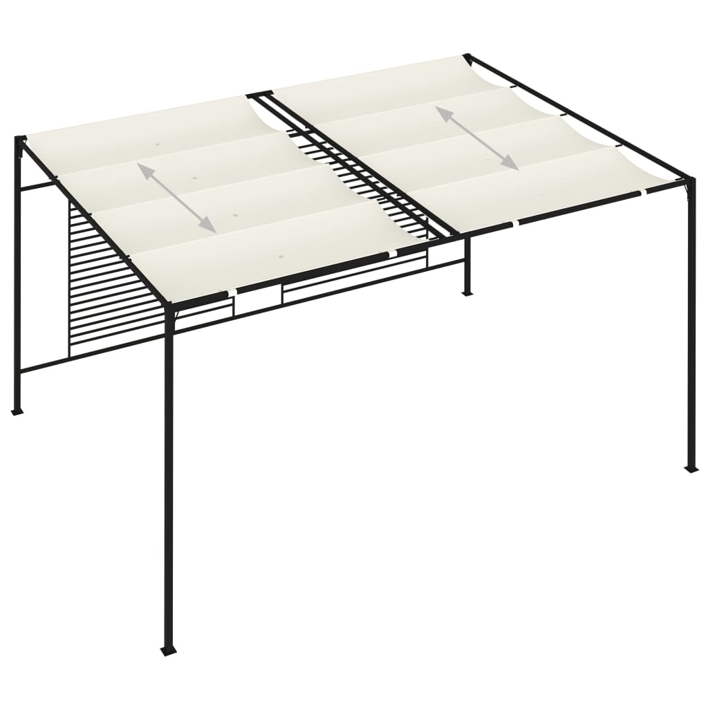 Paviljong med uttrekkbart tak 3x4x2,3 m kremhvit 180 g/m²