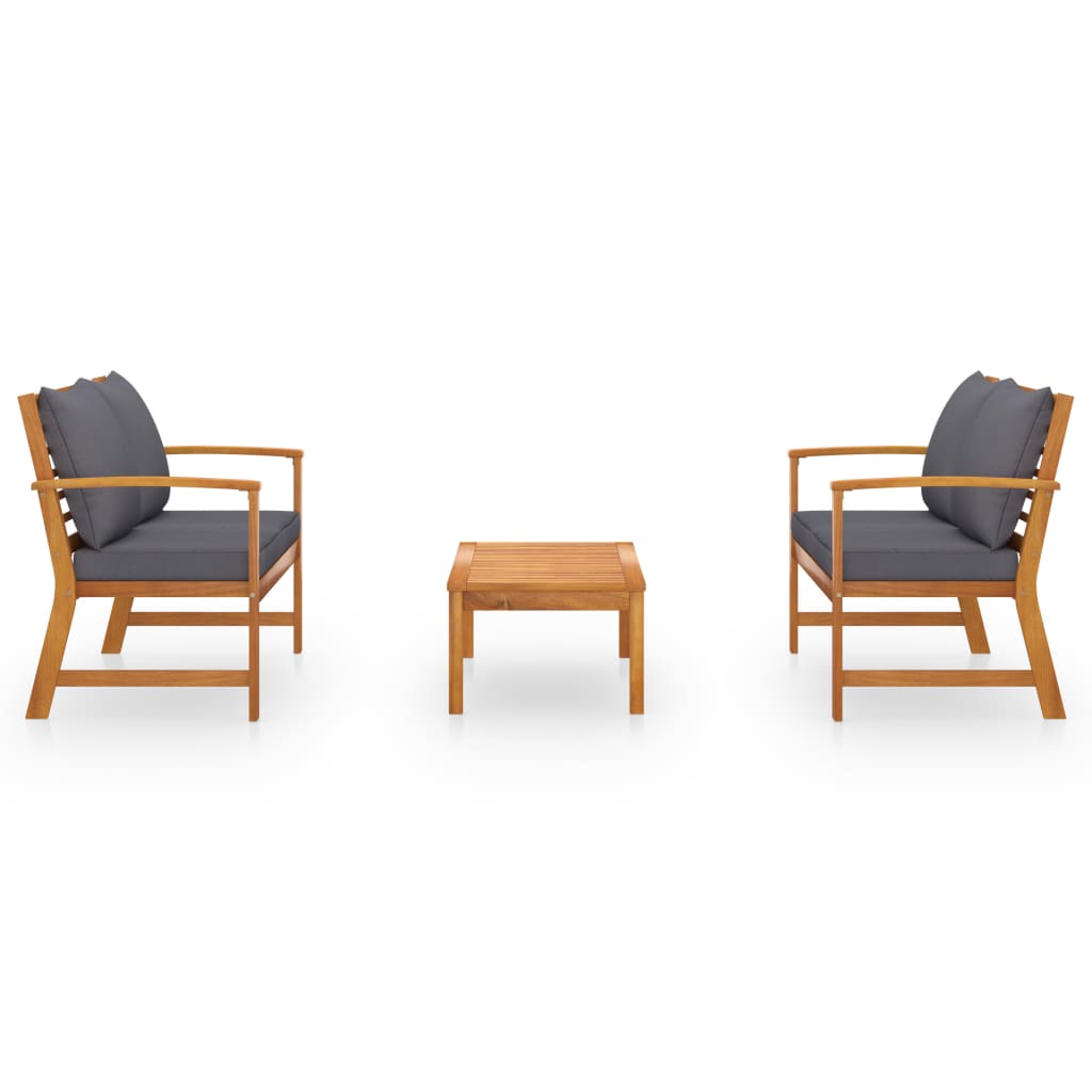 Hagesofagruppe med pute 3 deler heltre akasie