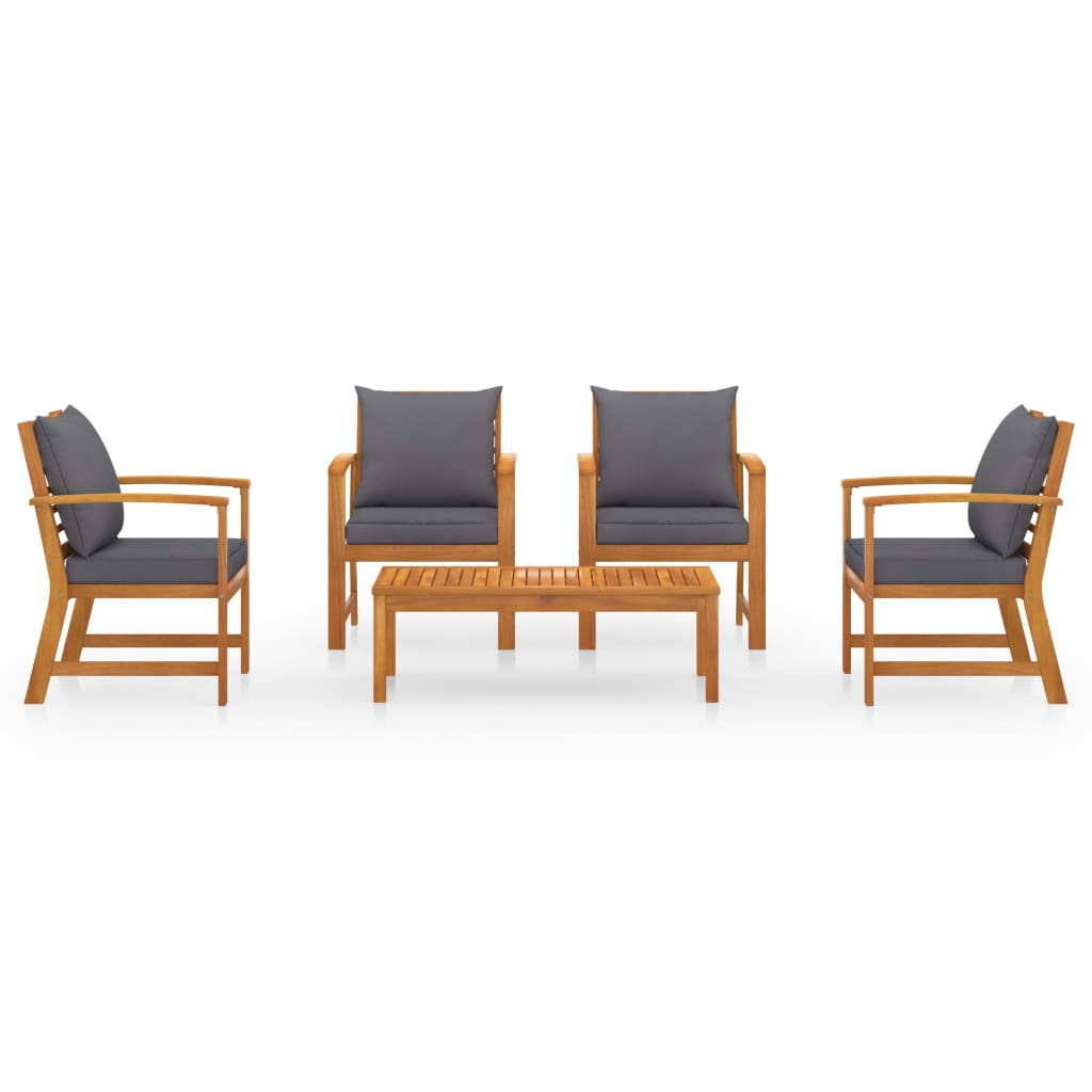 Hagesofagruppe med pute 5 deler heltre akasie