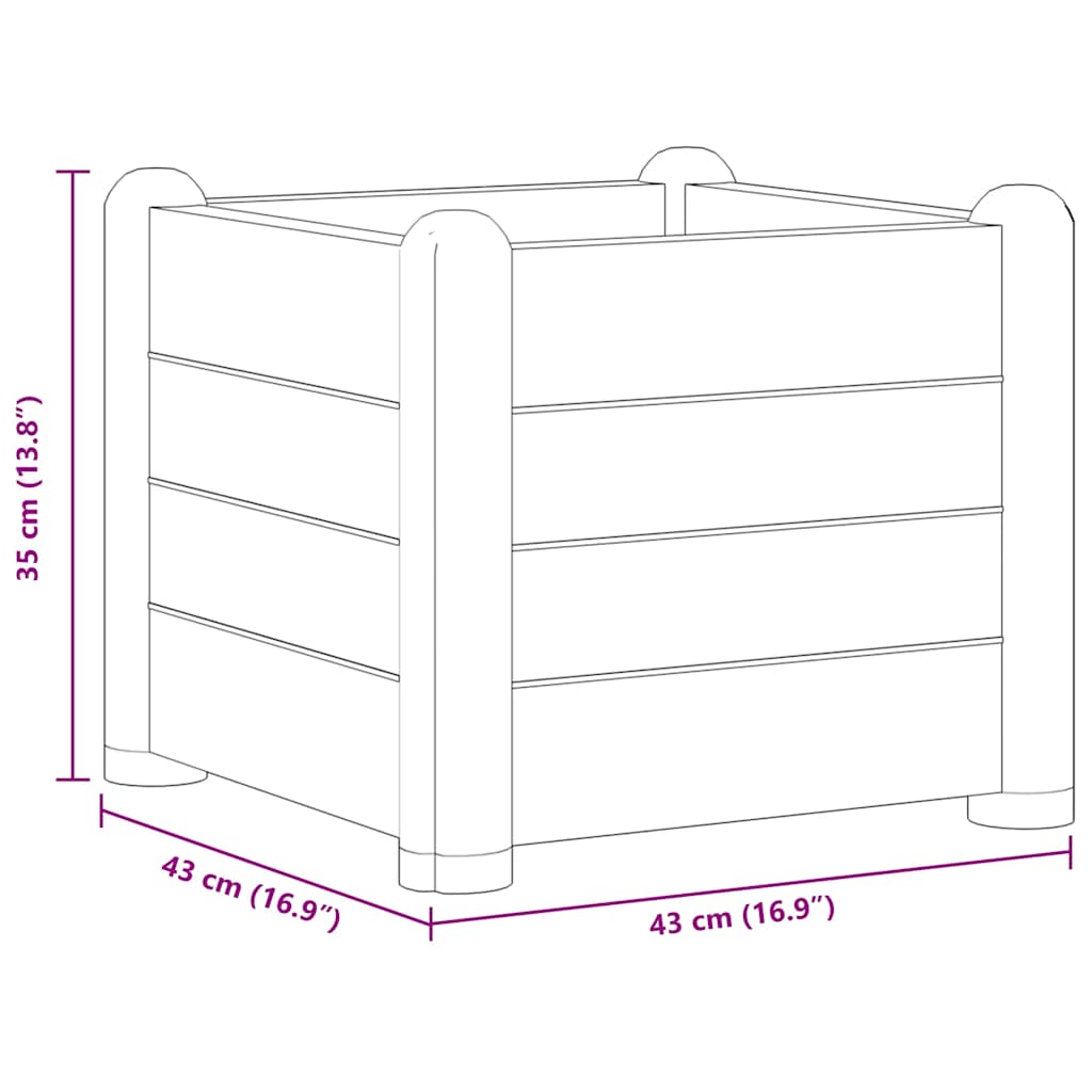 Høybed PP mocca 43x43x35 cm