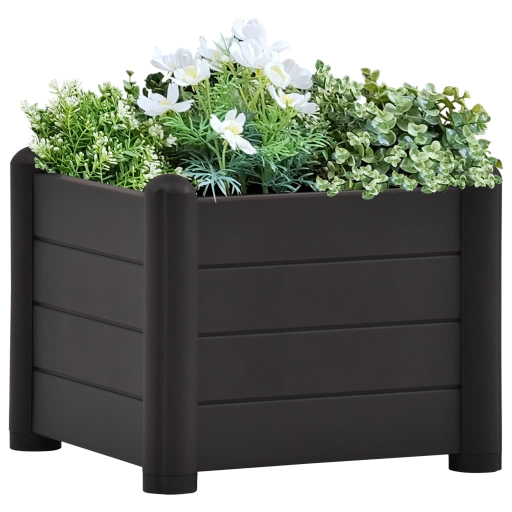 Høybed PP antrasitt 43x43x35 cm