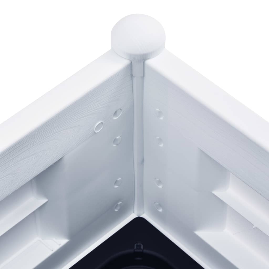 Høybed PP hvit 100x43x35 cm