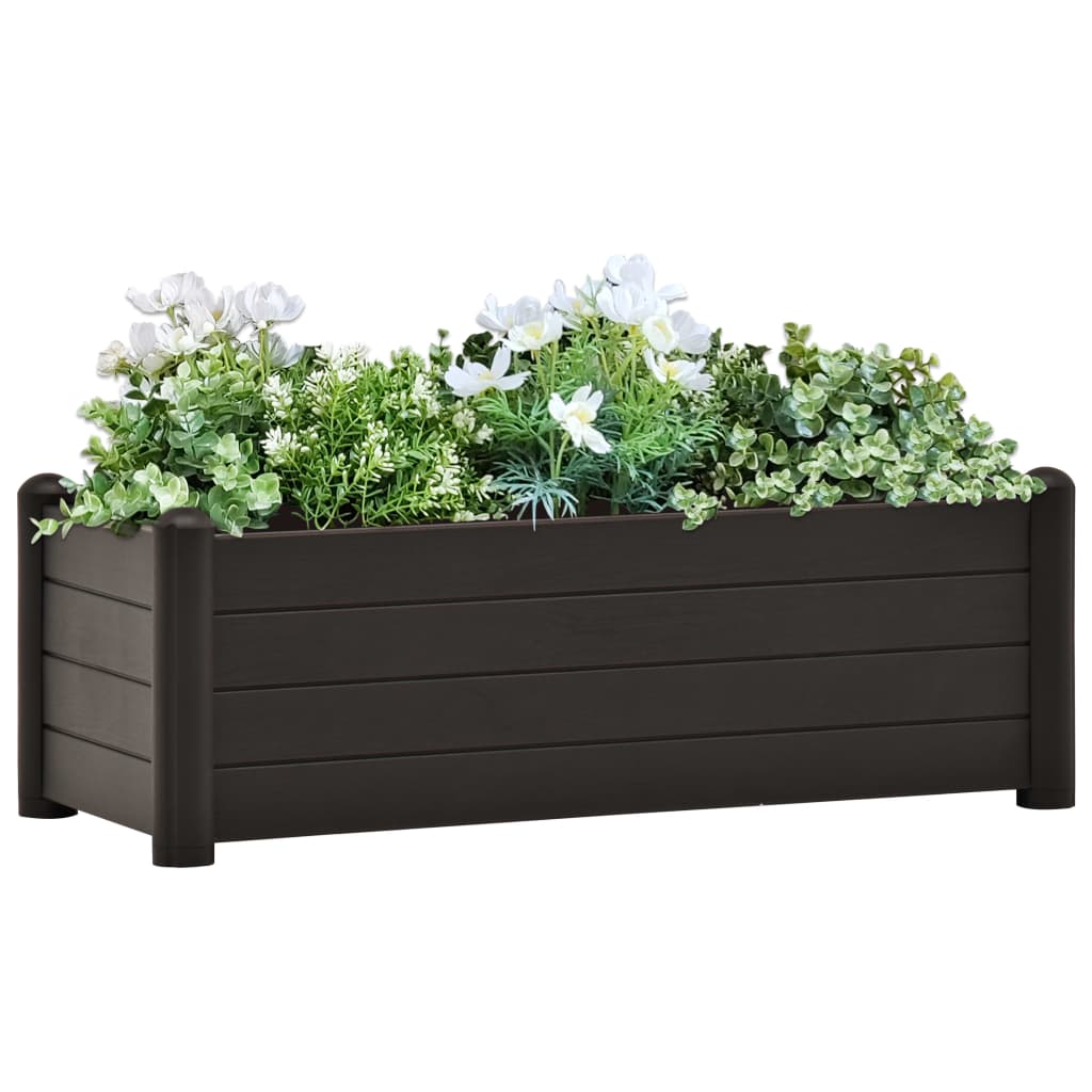 Høybed PP antrasitt 100x43x35 cm