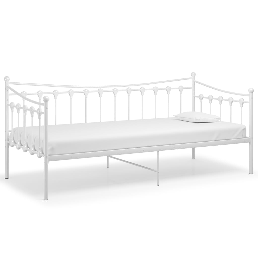 Ramme til sovesofa hvit metall 90x200 cm