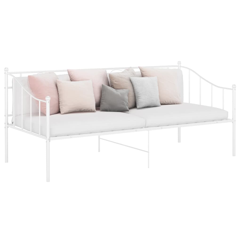 Ramme til sovesofa hvit metall 90x200 cm