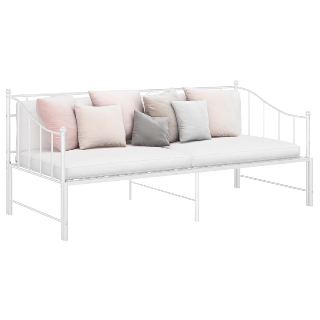 Uttrekkbar ramme til sovesofa hvit metall 90x200 cm