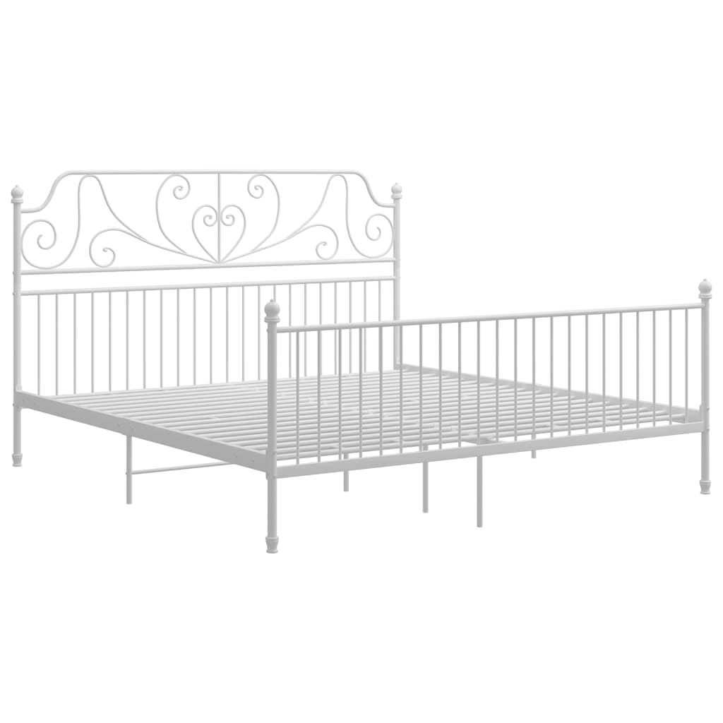 Sengeramme hvit metall 180x200 cm