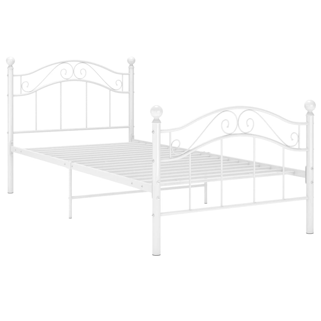 Sengeramme hvit metall 90x200 cm