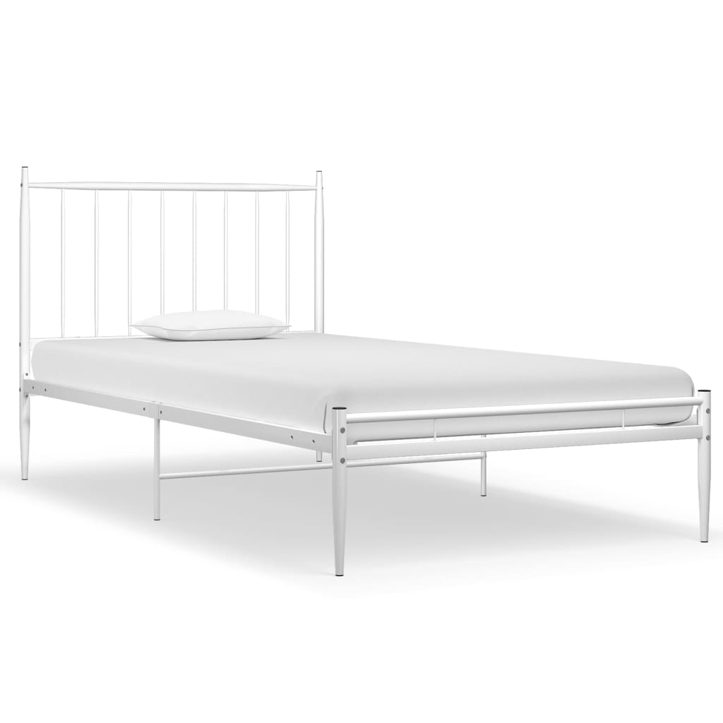 Sengeramme hvit metall 100x200 cm