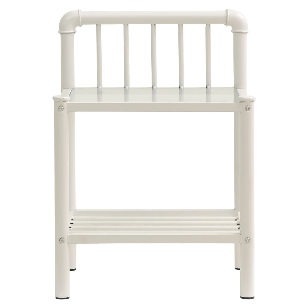 Nattbord 2 stk hvit og gjennomsiktig metall og glass