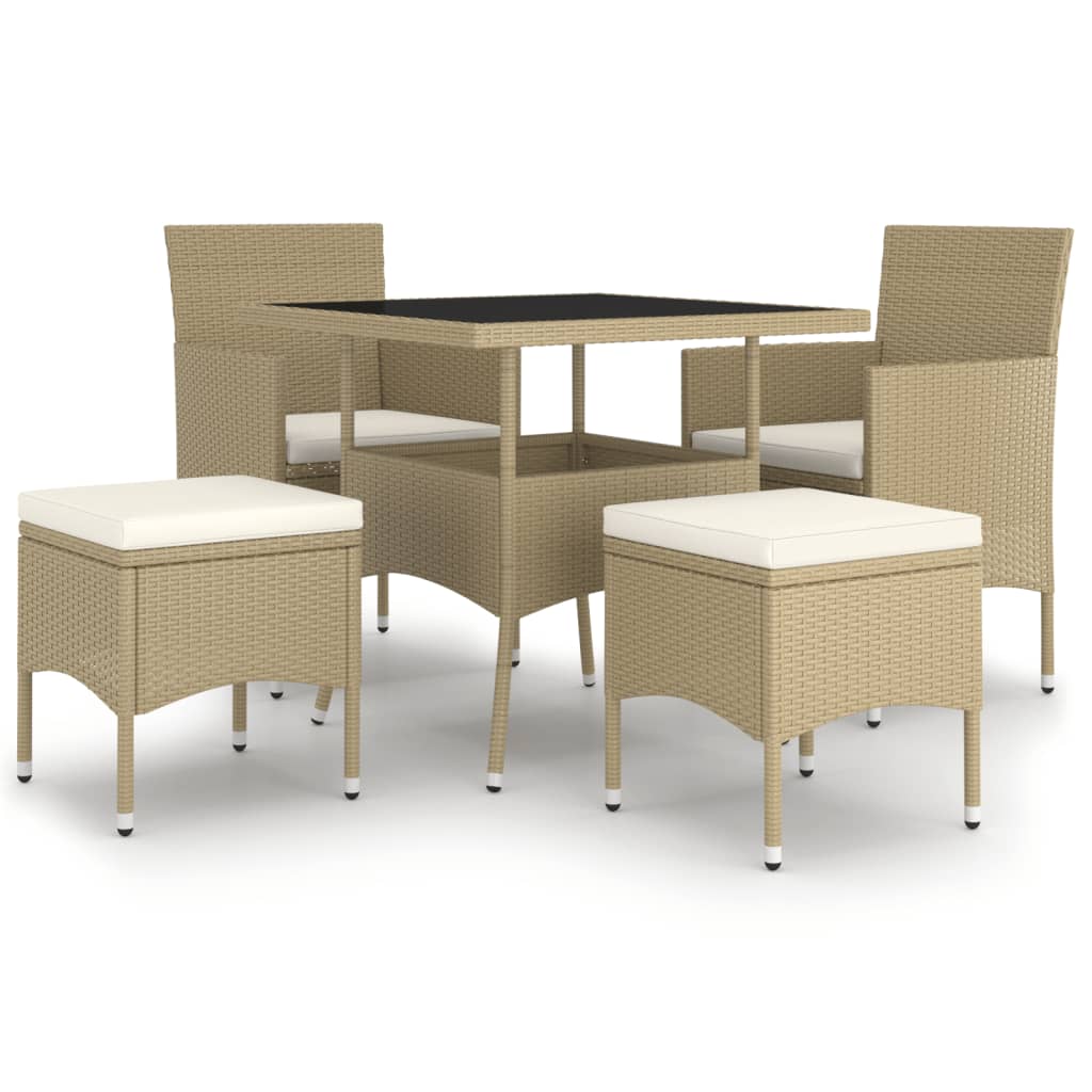 Hagespisegruppe 5 deler polyrotting beige