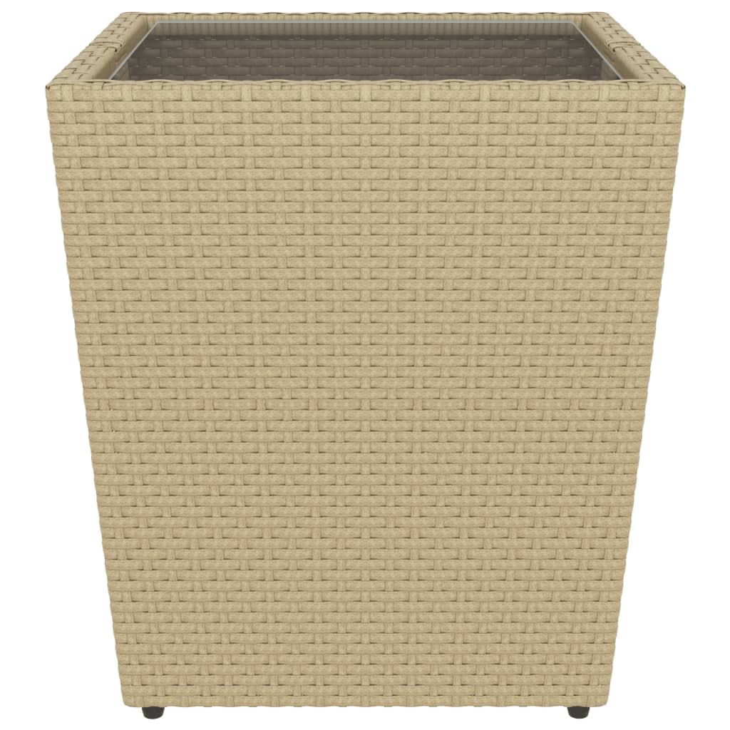 Hagebistrosett 5 deler polyrotting og herdet glass beige
