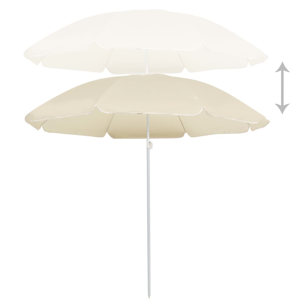 Hageparasoll med stålstang sand 180 cm