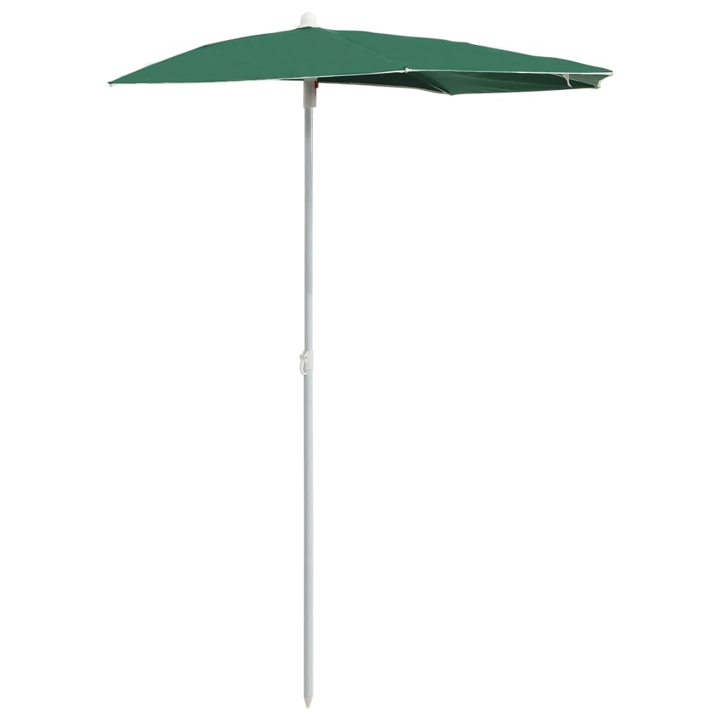 Halvrund parasoll med stang 180x90 cm grønn