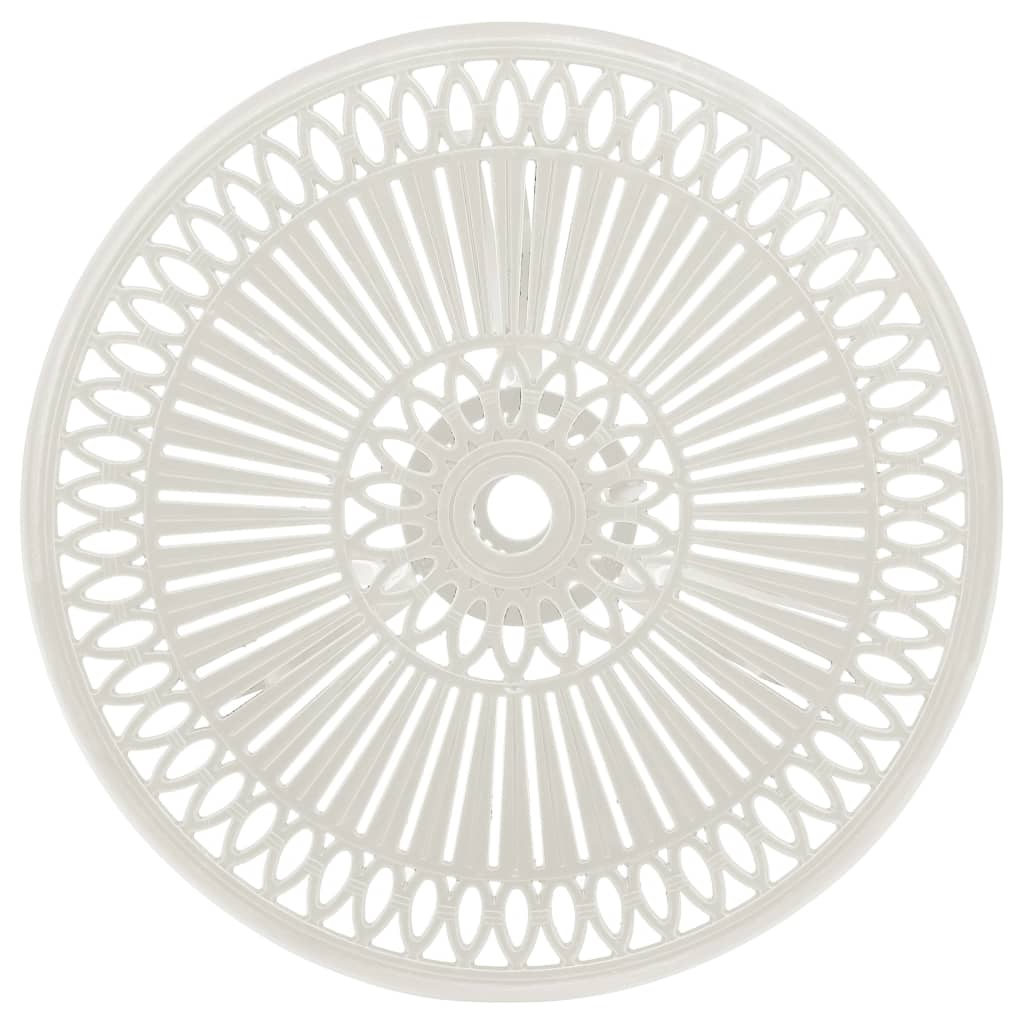 Hagebord hvit 62x62x65 cm støpt aluminium