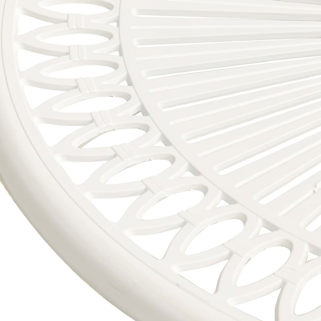 Hagebord hvit 62x62x65 cm støpt aluminium