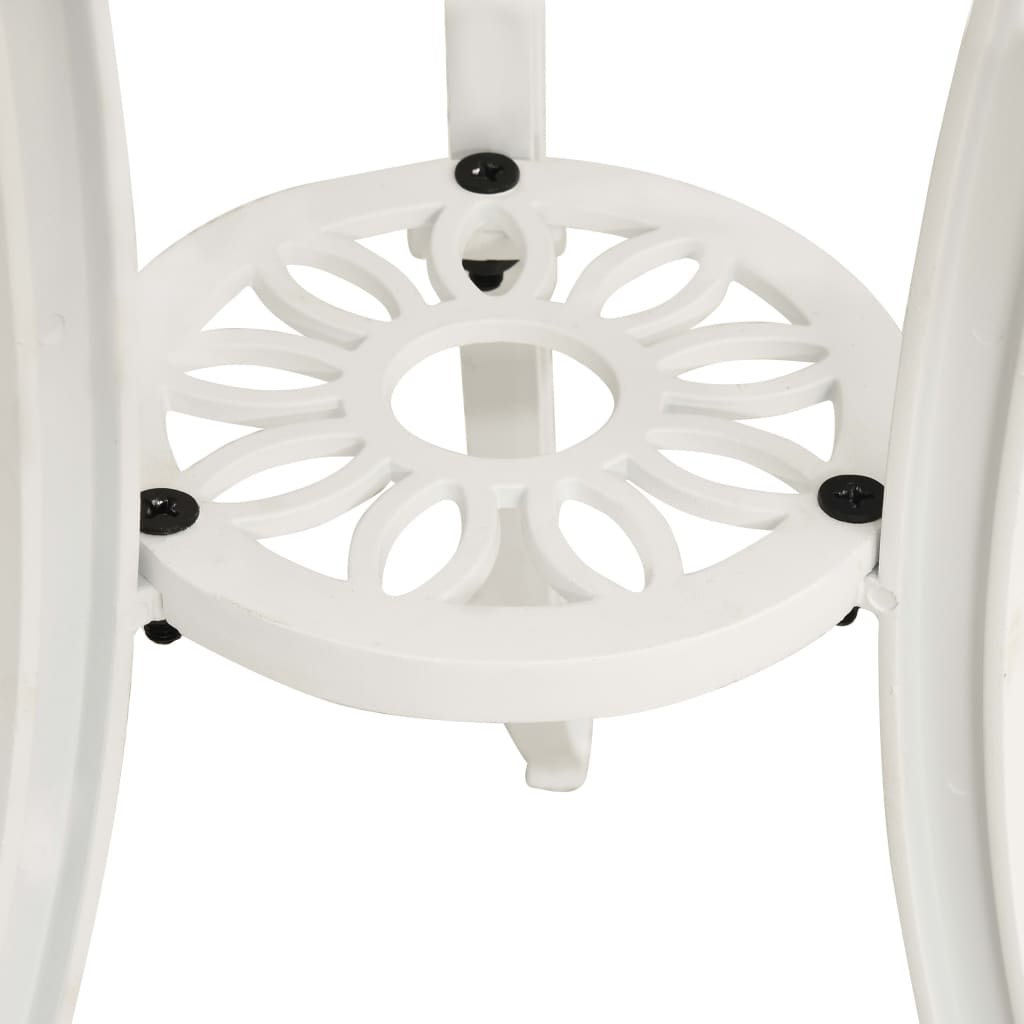 Hagebord hvit 62x62x65 cm støpt aluminium