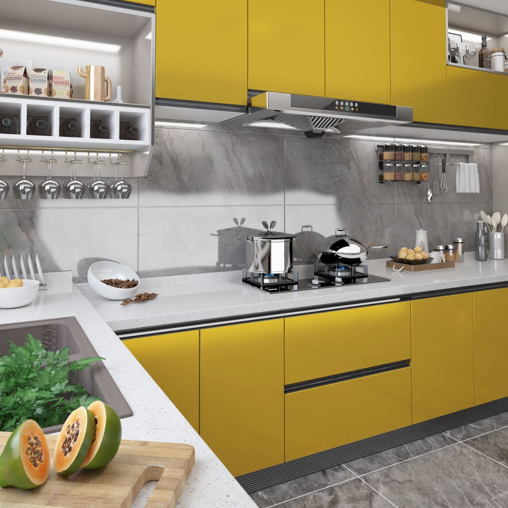 Selvklebende folie til møbler høyglans gull 500x90 cm PVC