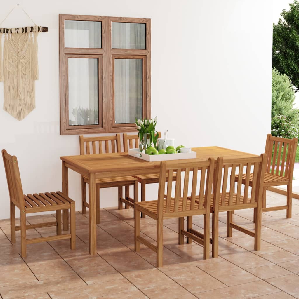 7-delers hagespisesett 180x90 cm heltre teak