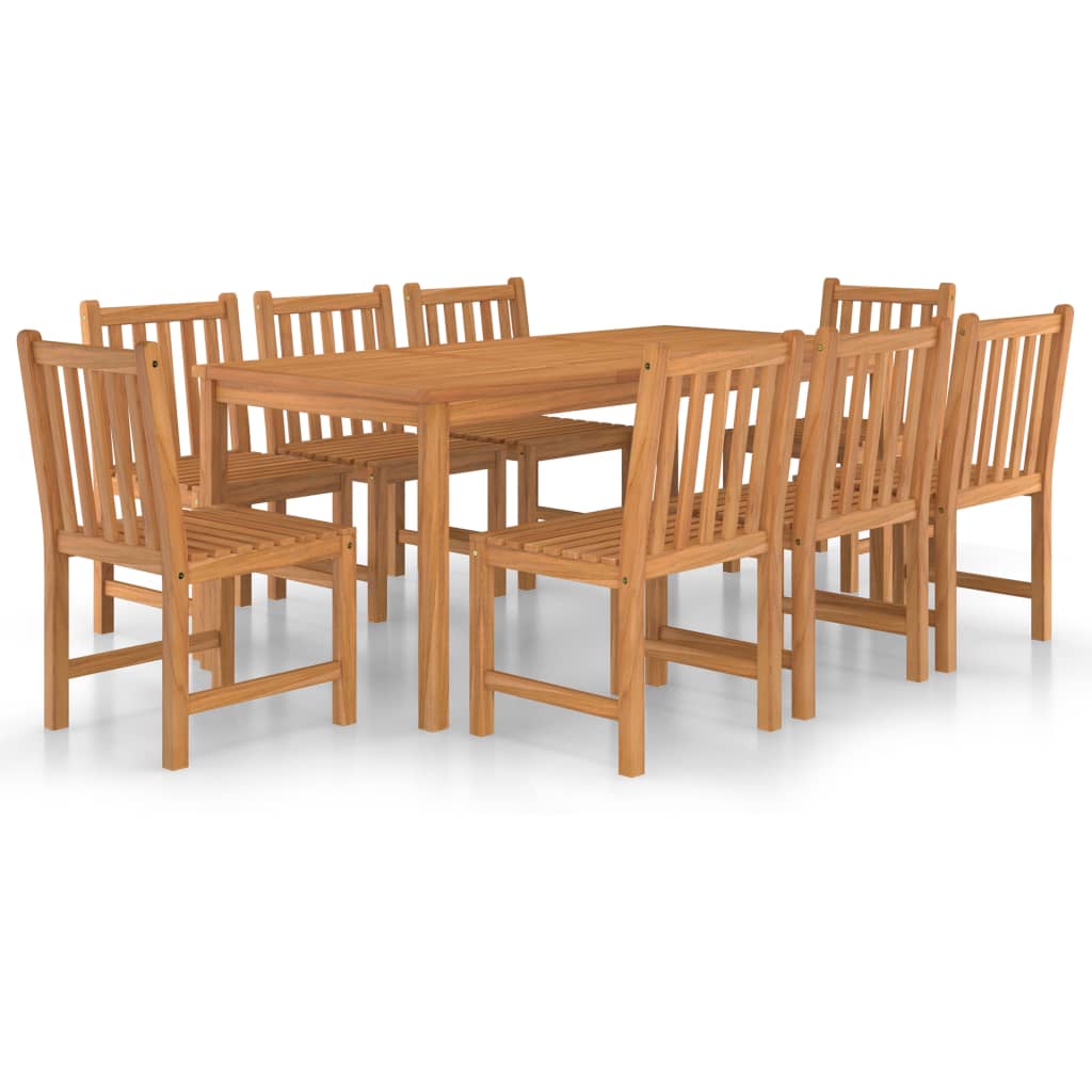 9-delers hagespisesett 180x90 cm heltre teak